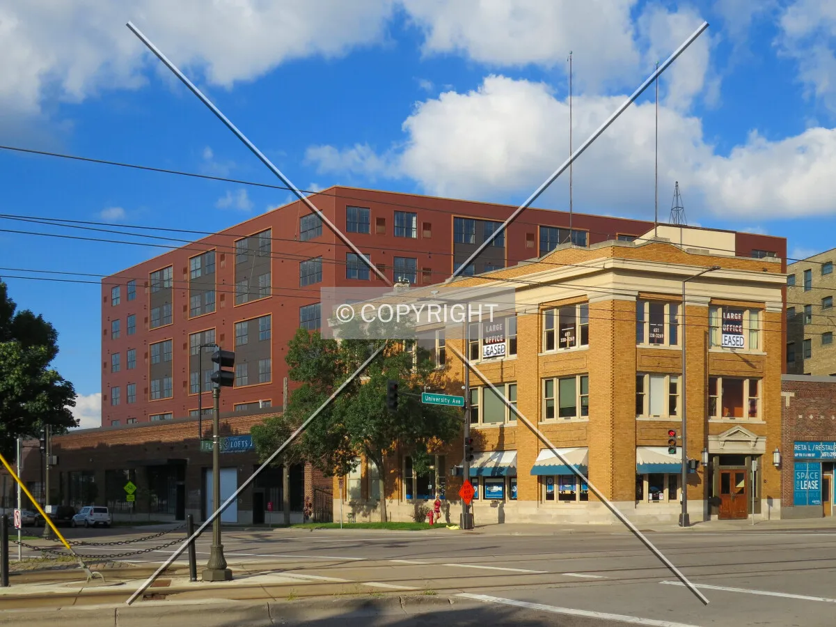 View to the southwest across University Avenue