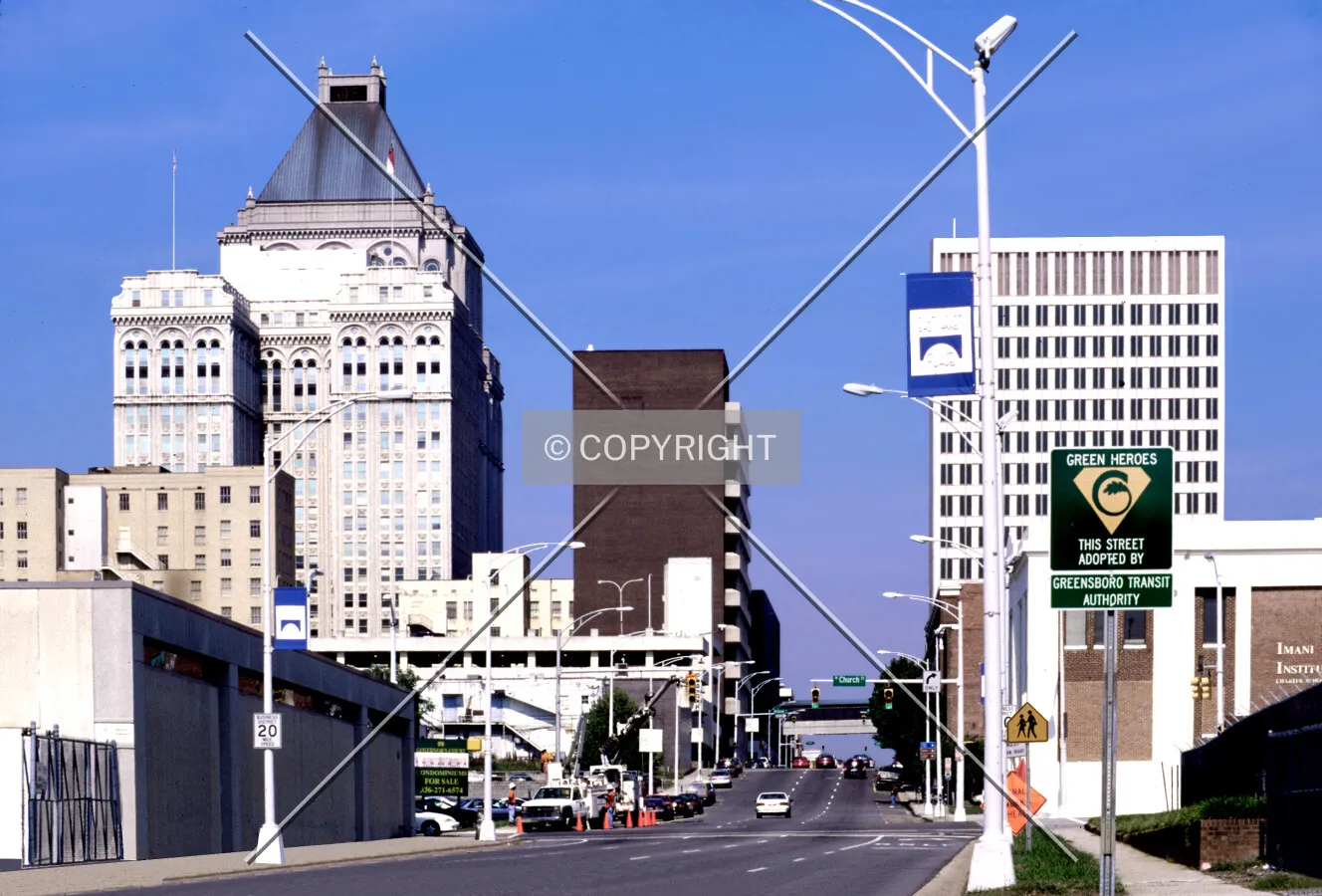 View from the east along Friendly Avenue