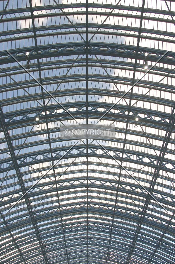 Looking up at the glazed roof