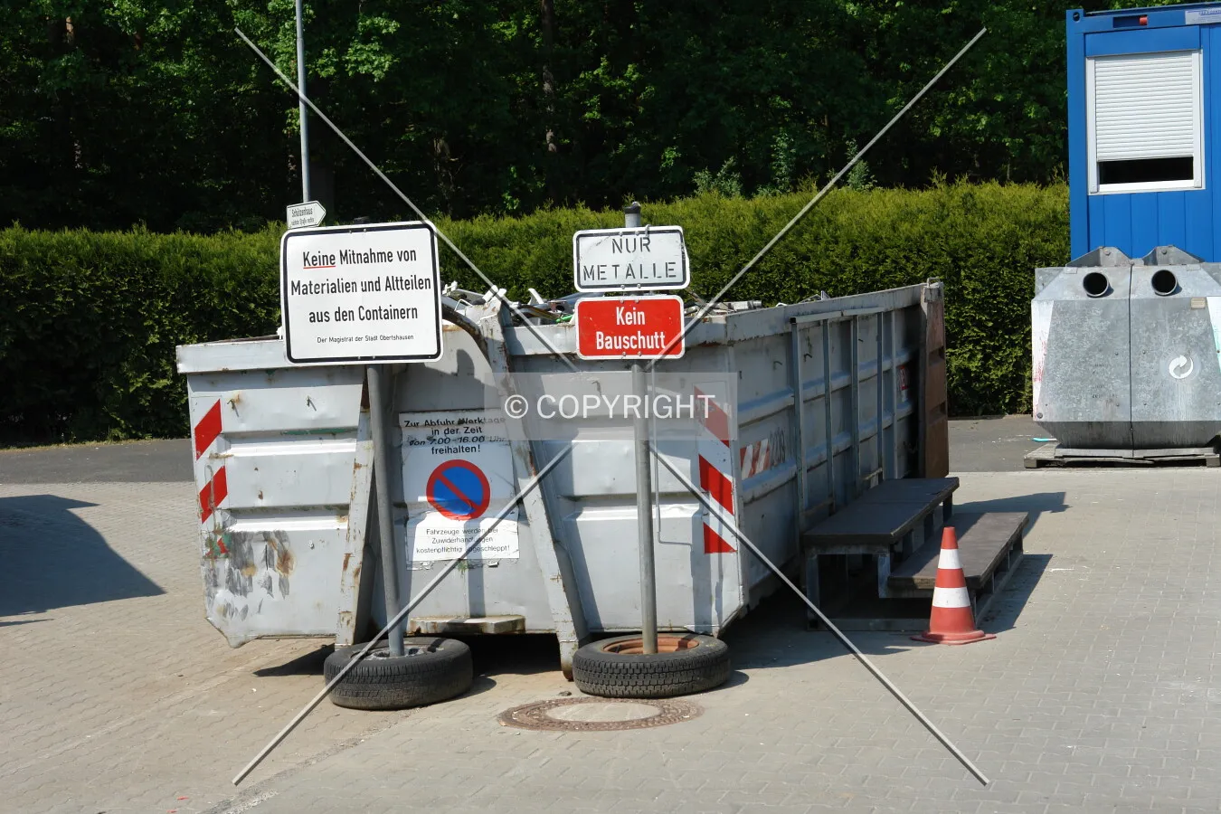 Gray container used for metal collection