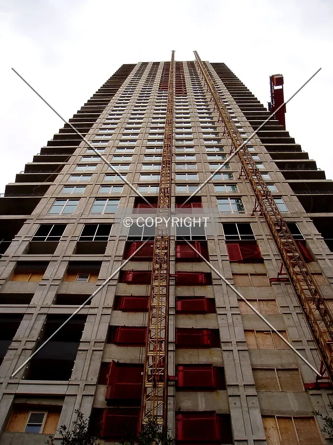 Looking straight up the south side