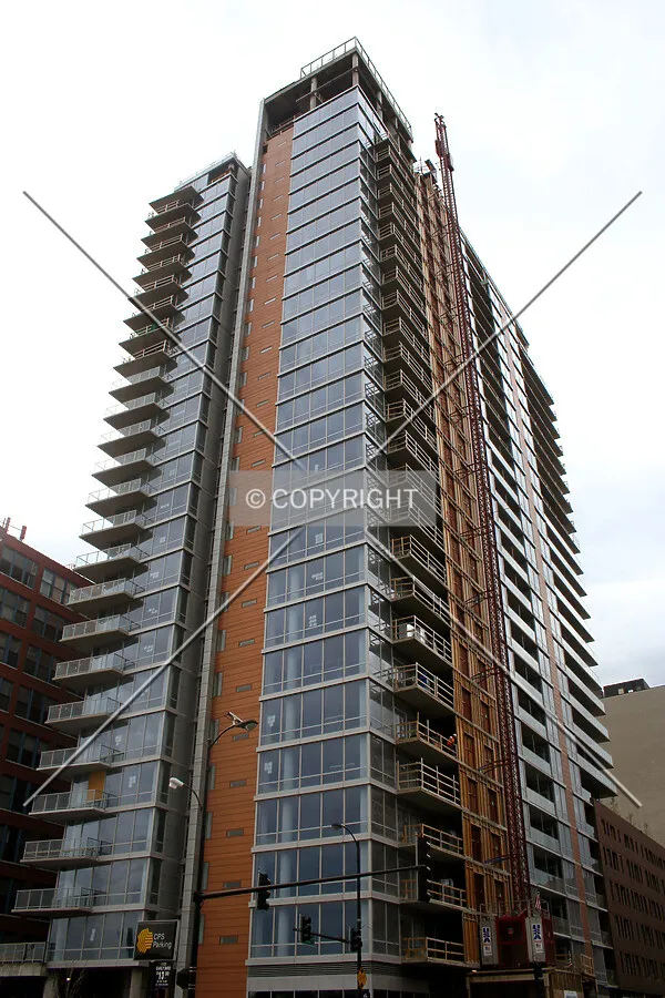 Looking up the southeast corner