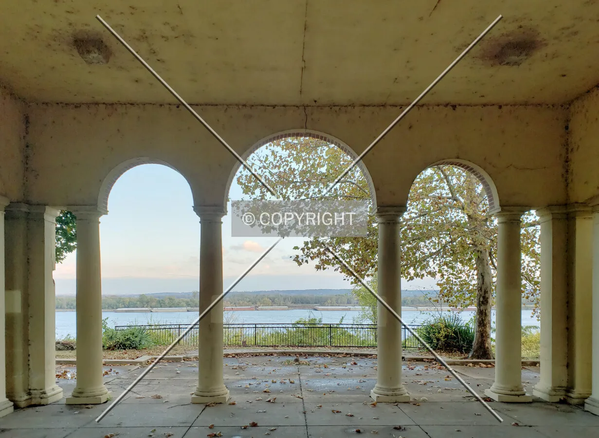 Interior view looking out towards the Mississippi River