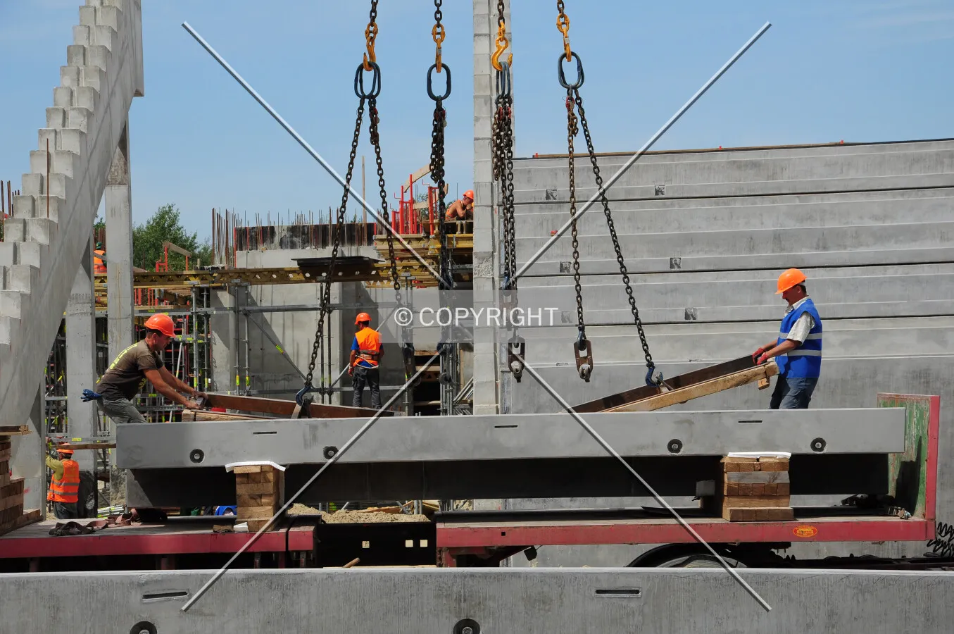 Workers at the construction site