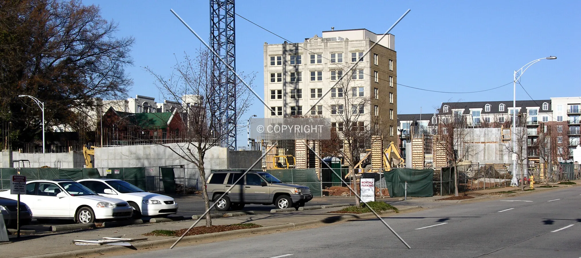 Looking northwest from South Poplar Street