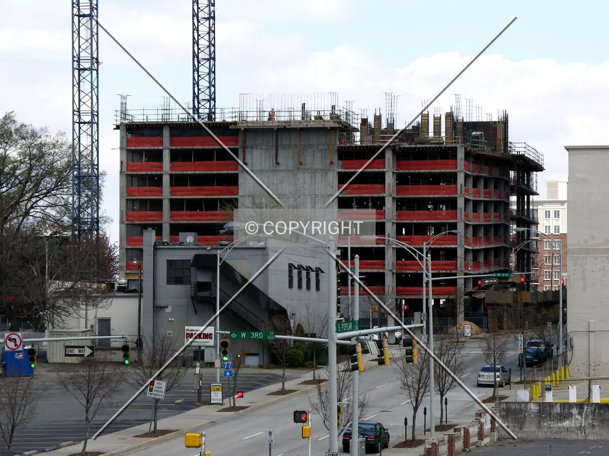 Looking north from South Poplar Street