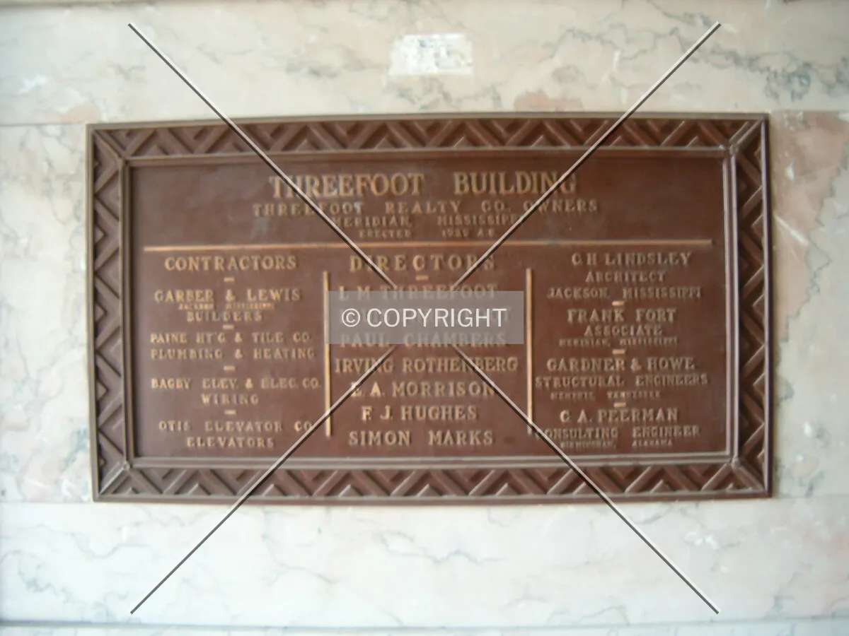 Building plaque in the lobby