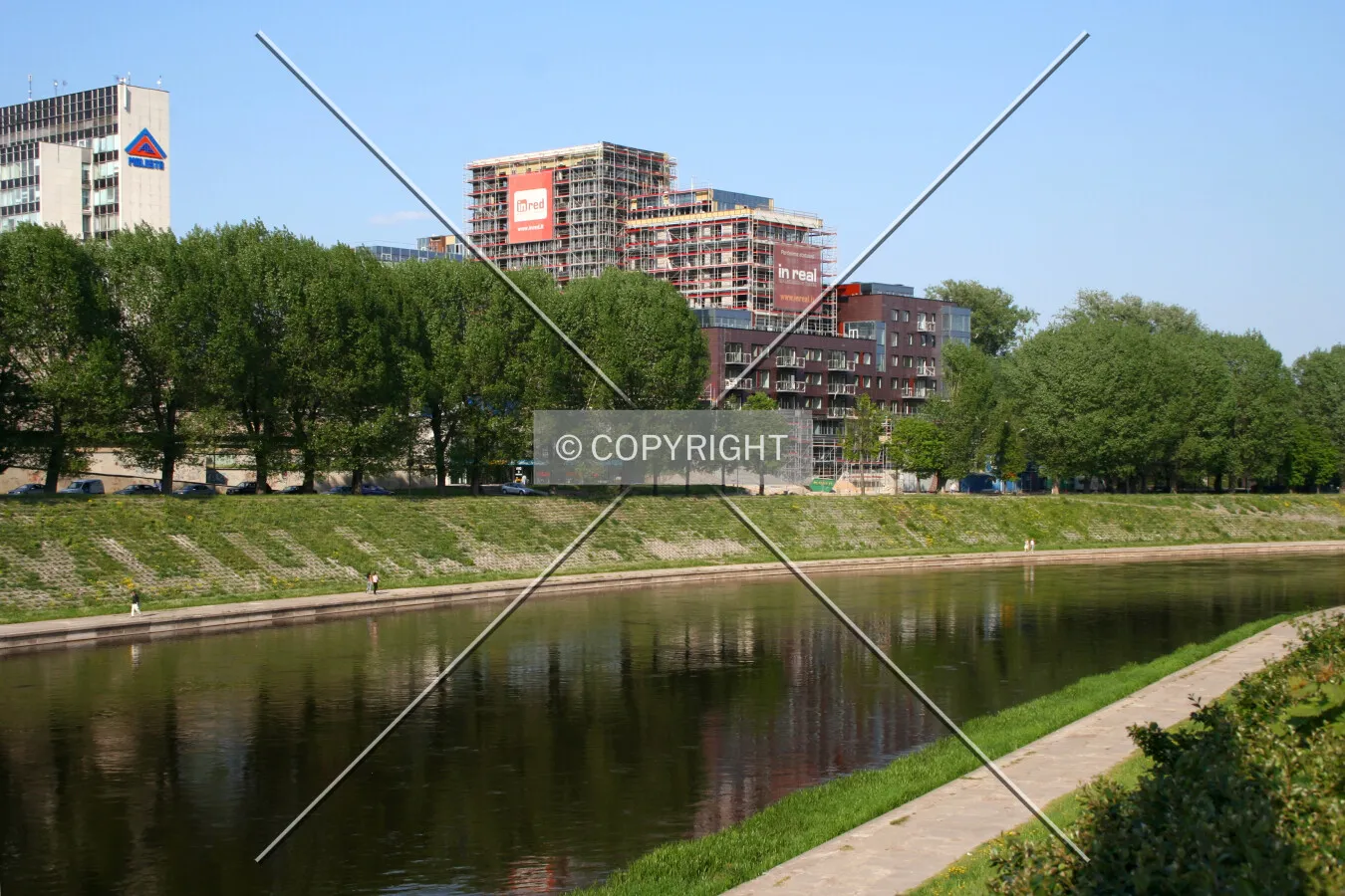 Looking east from across the river