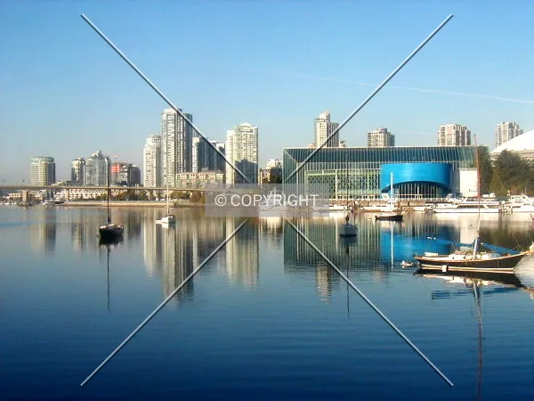 View from Science World looking across False Creek to Plaza of Nations