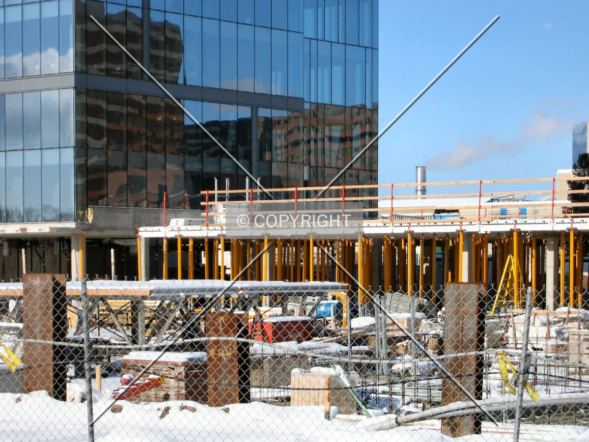 Construction of common lobby connecting both towers