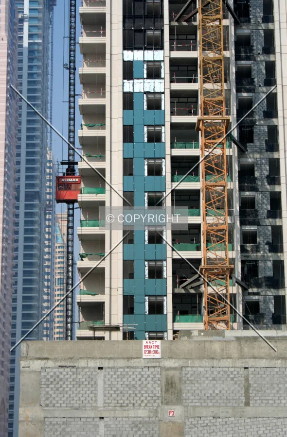View of the facade progress