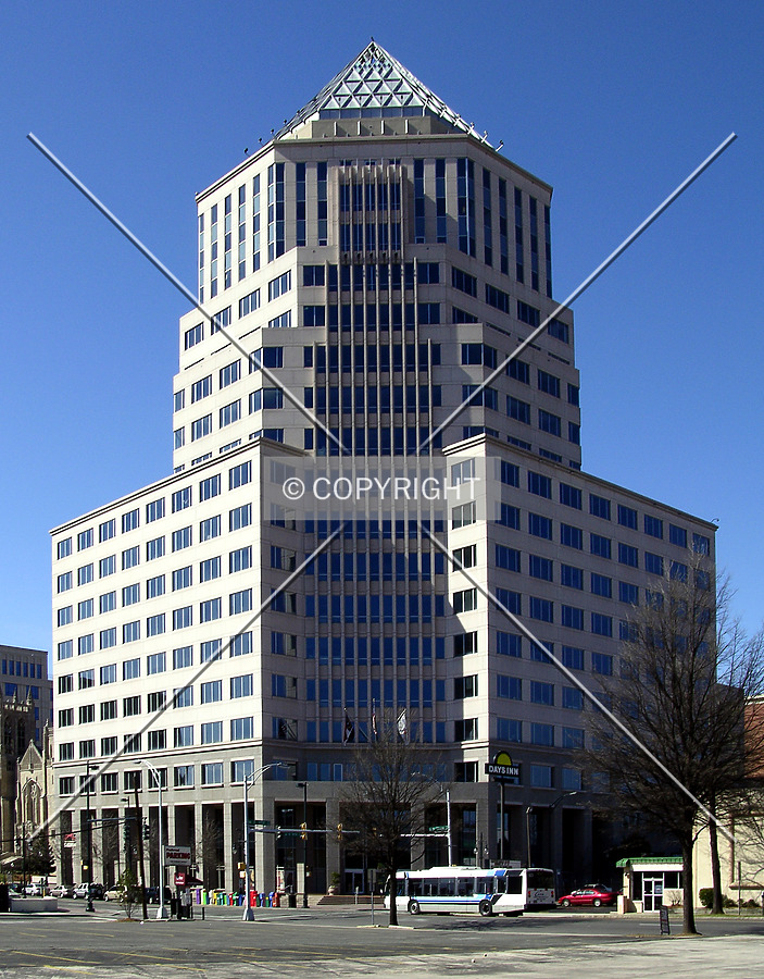 Looking southwest across North Tryon Street