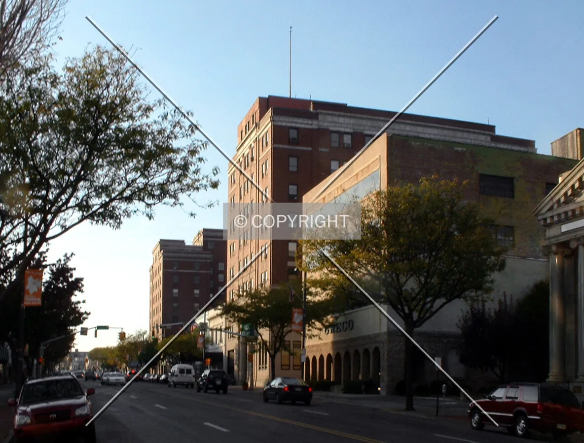 View from the southeast along Broad Street