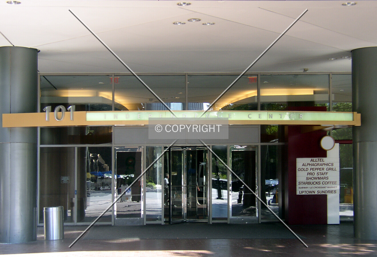 Main entrance on the corner of Trade and Tryon Streets