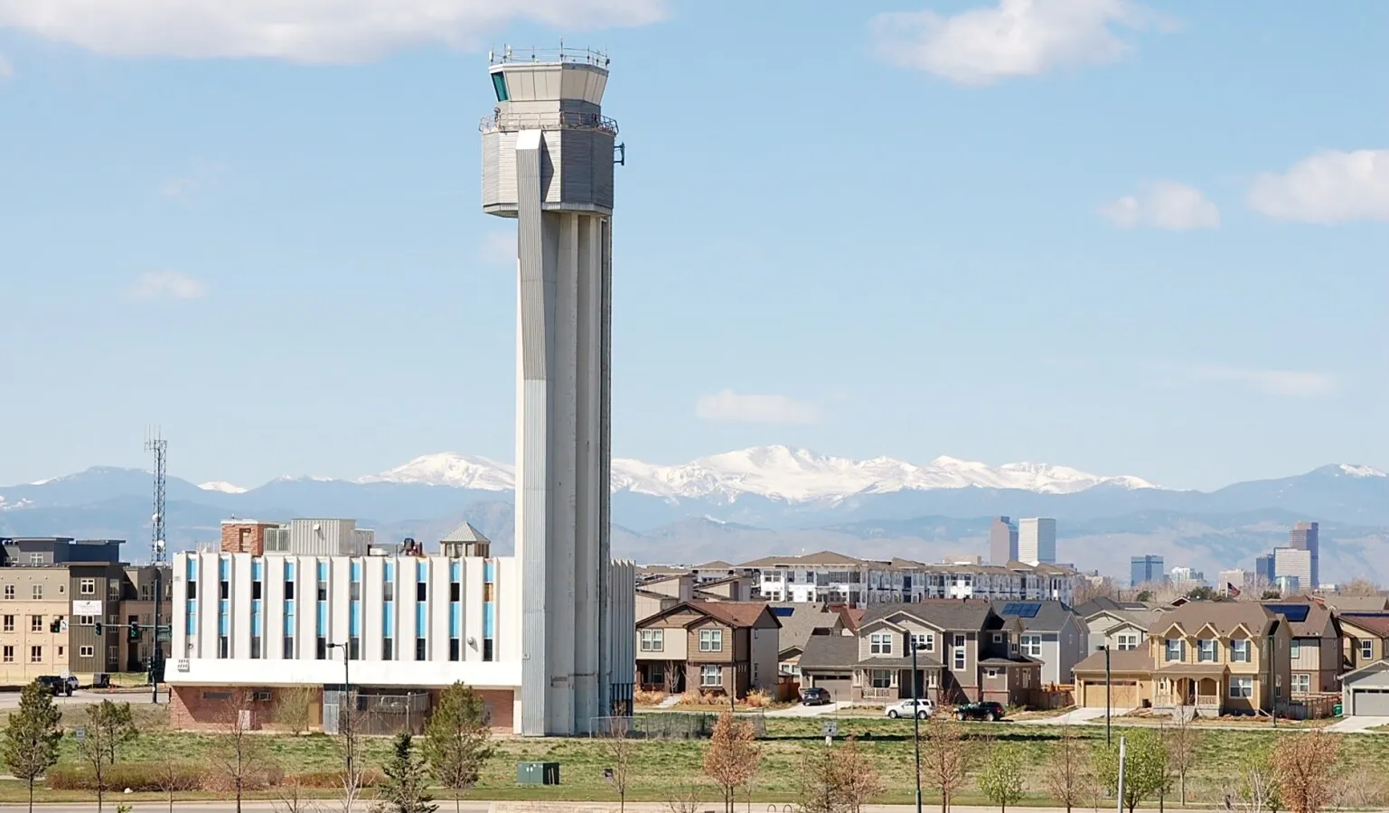 Looking southwest towards the mountains and downtown