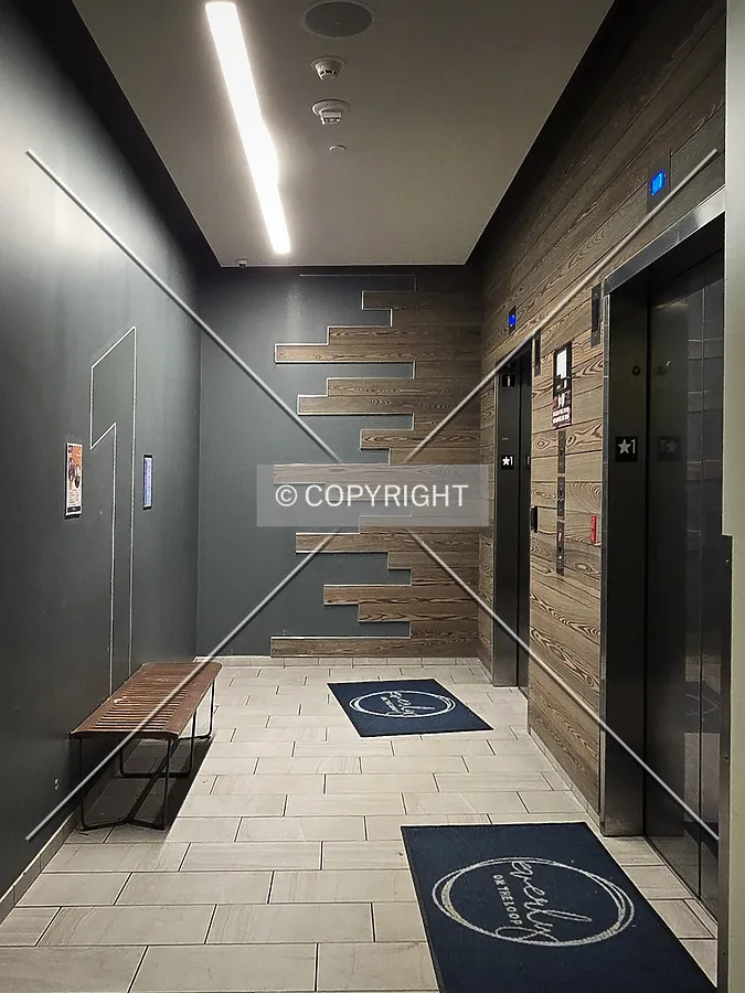 First floor elevator lobby; July 24, 2024
