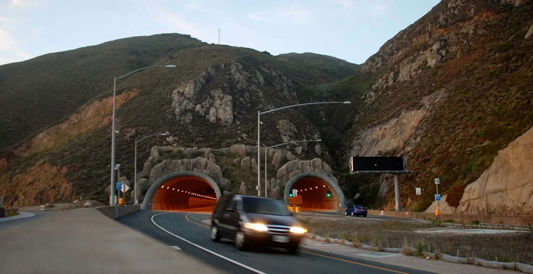 Car whizzing by on CA Highway 1