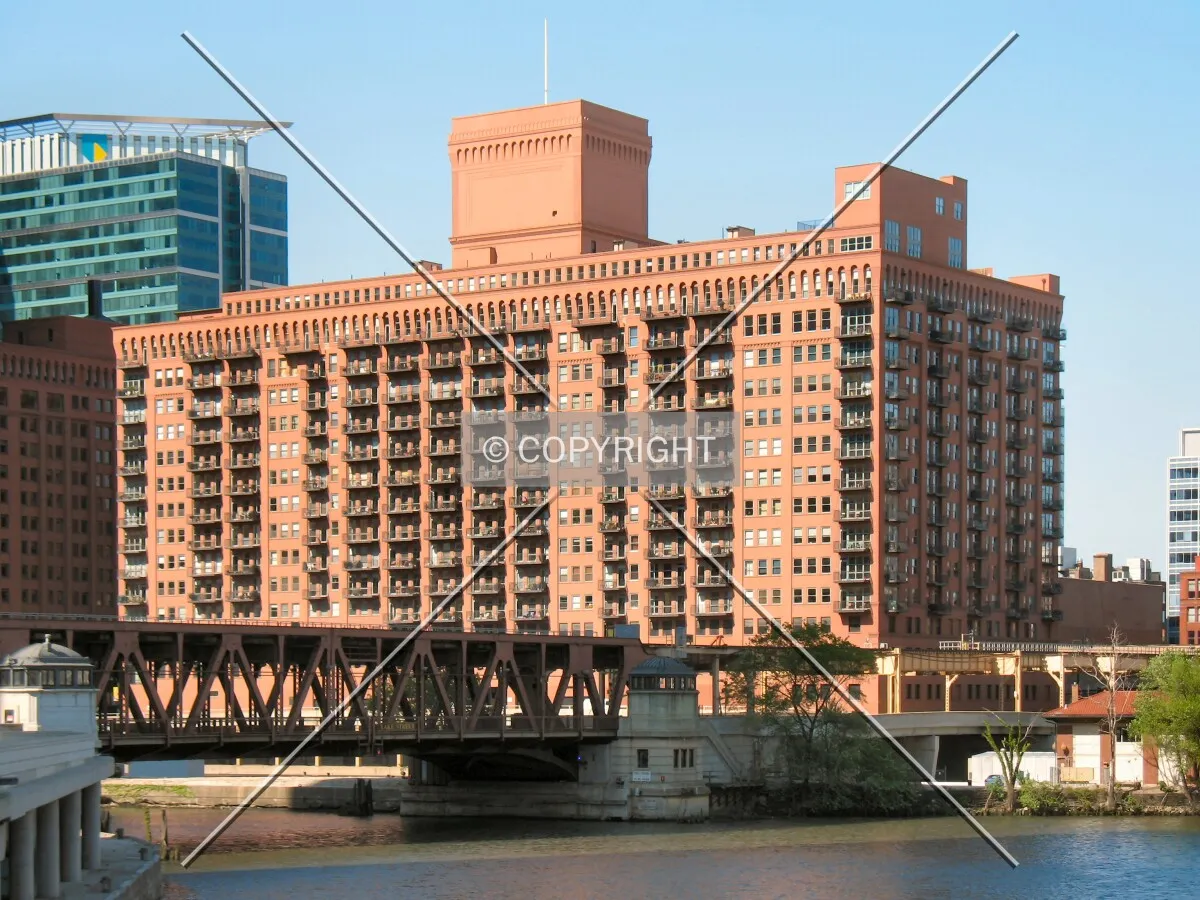 View to the southwest from the Orleans Street bridge
