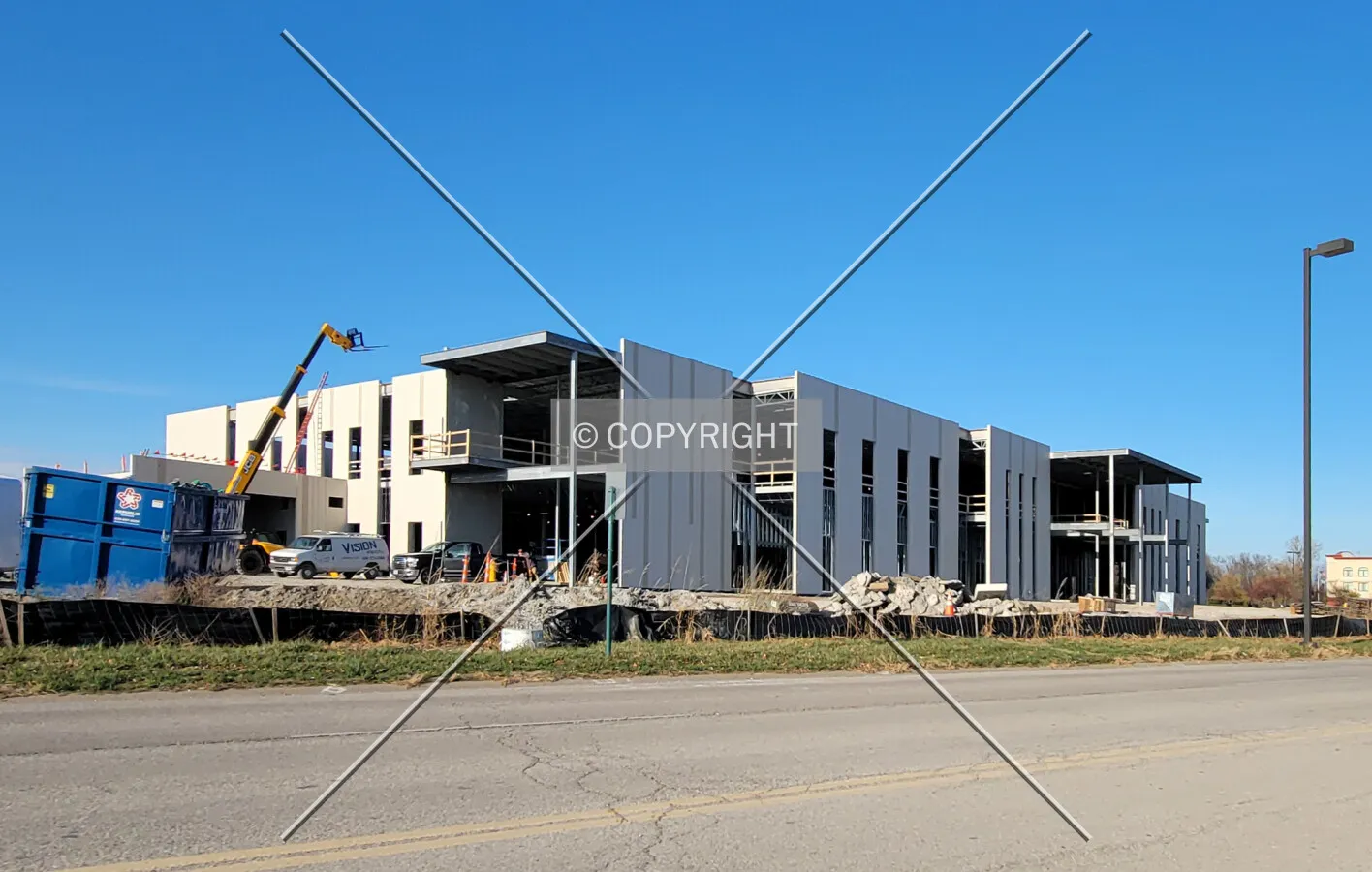From the southeast during construction; November 17, 2022