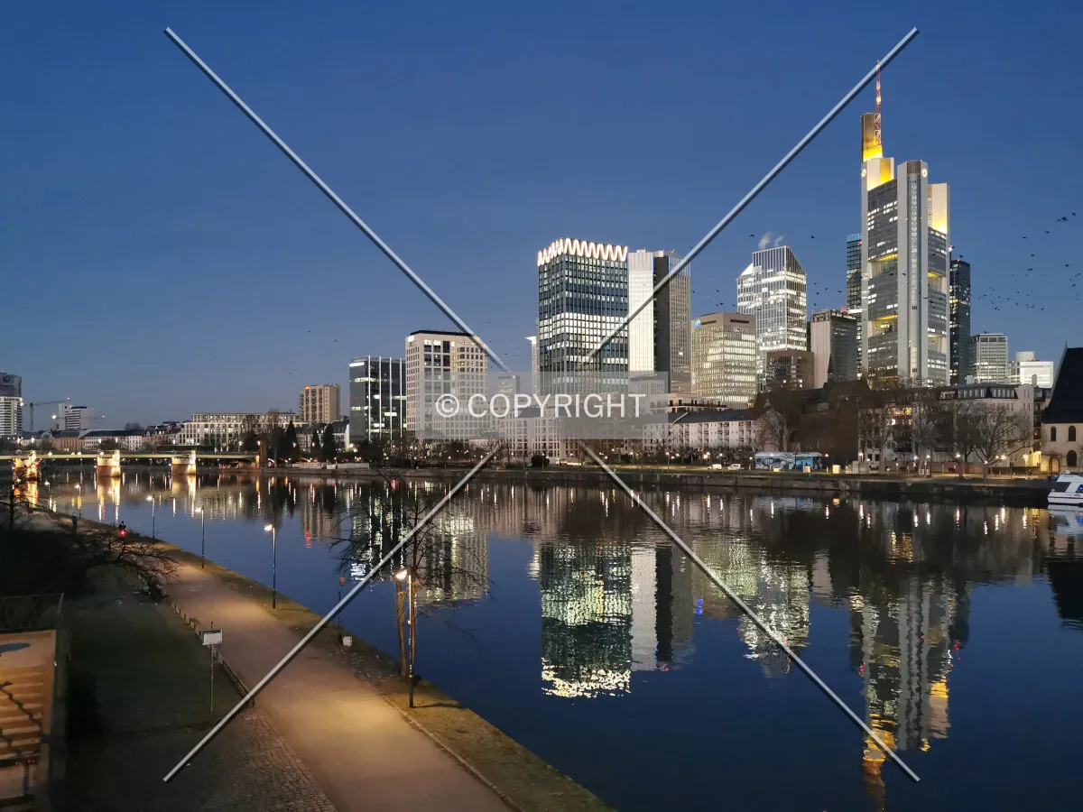Frankfurt skyline in December 2019