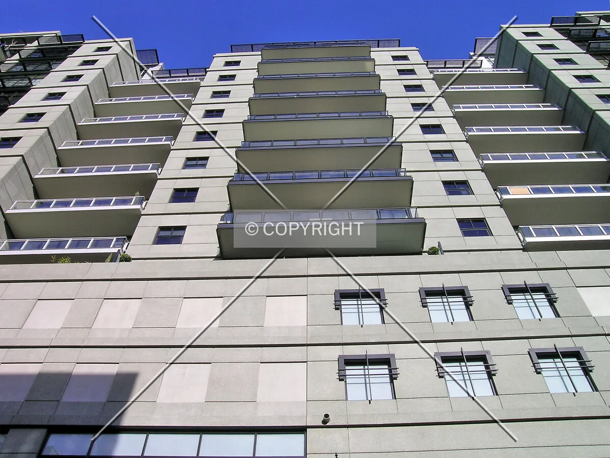 Looking up the southern facade