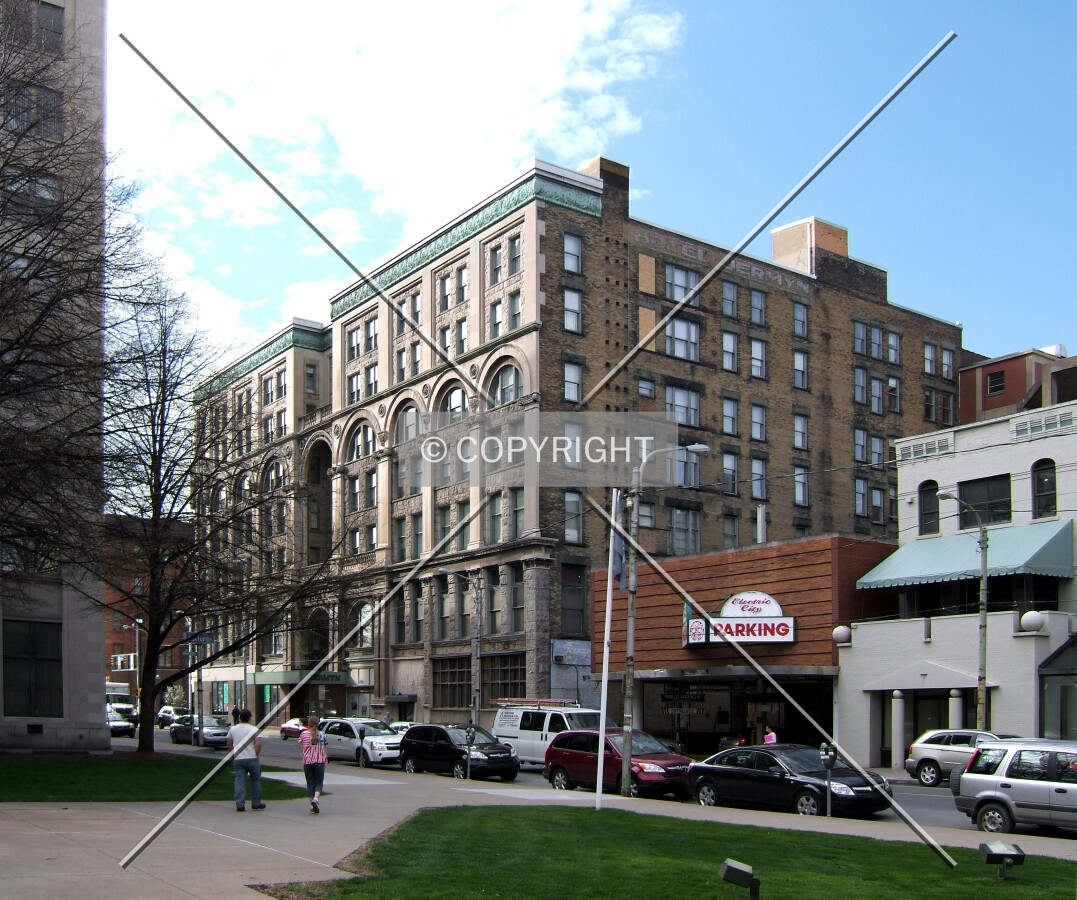 View from the northwest on Spruce Street
