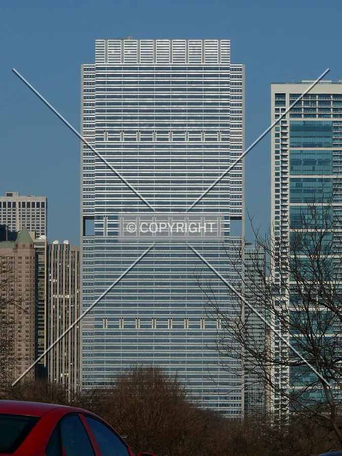View to the north with light reflecting differently off the original section and the addition