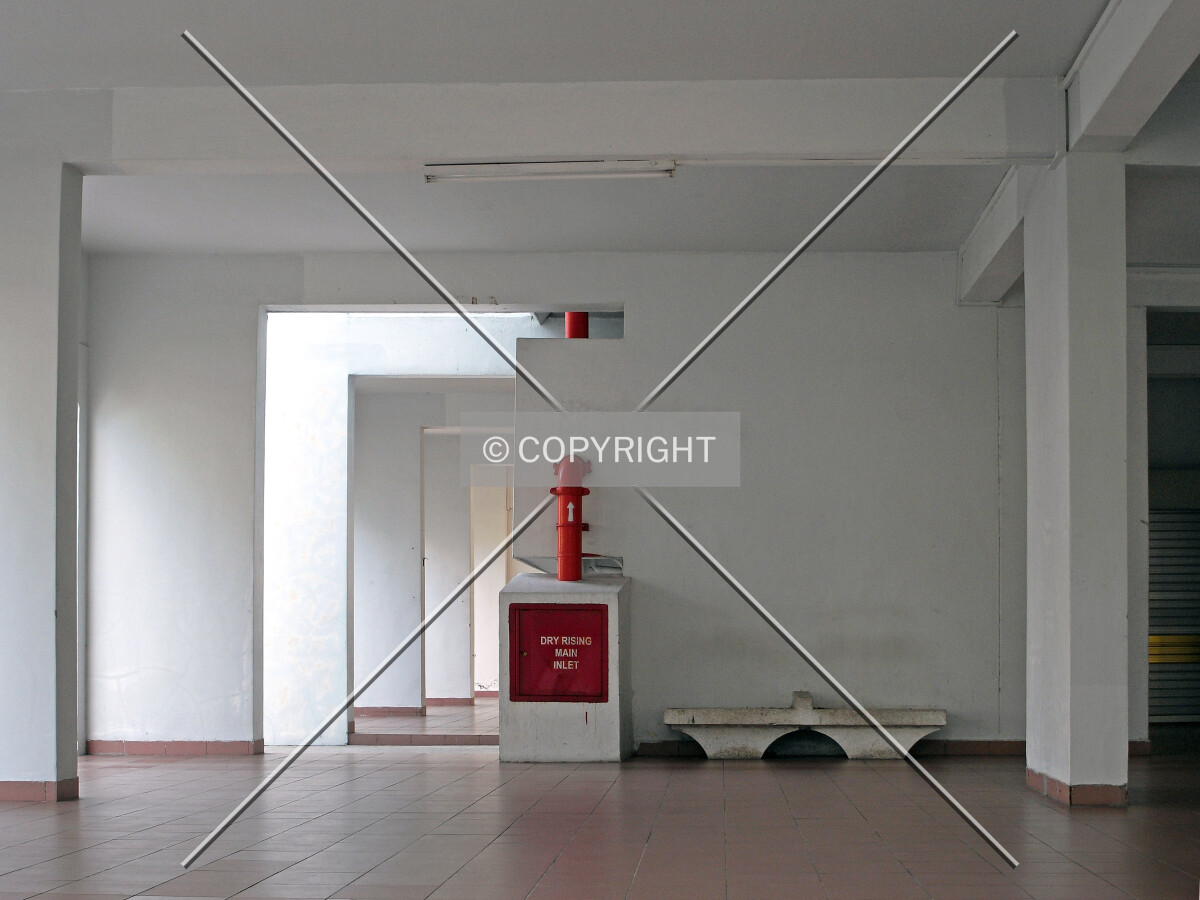 View of the void deck as seen from the west