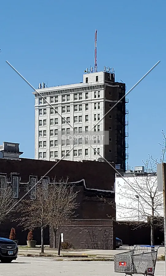 Distant view from the northeast; April 21, 2020