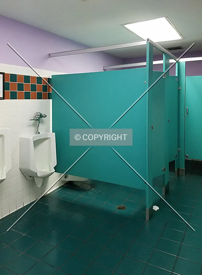 Men's restroom on the north side of the building; August 9, 2016