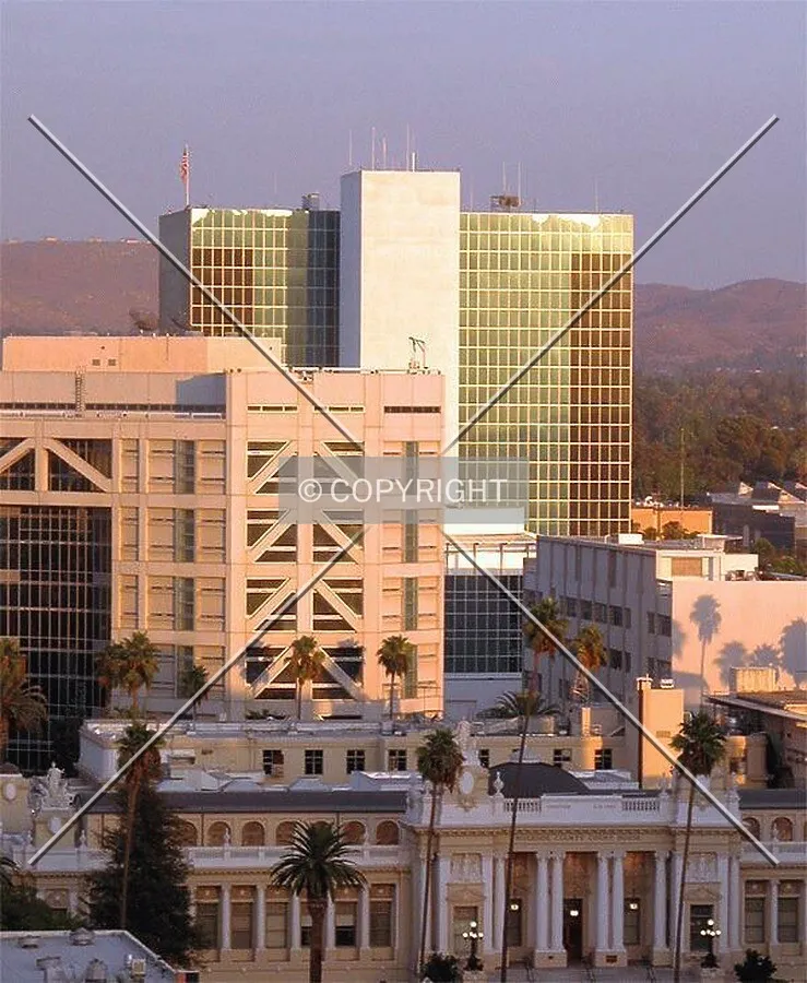 County Building at dusk with the Detention Center in front