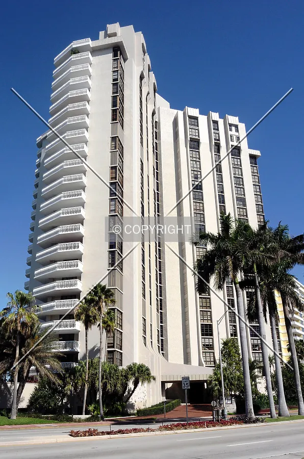 View from the east across Collins Avenue