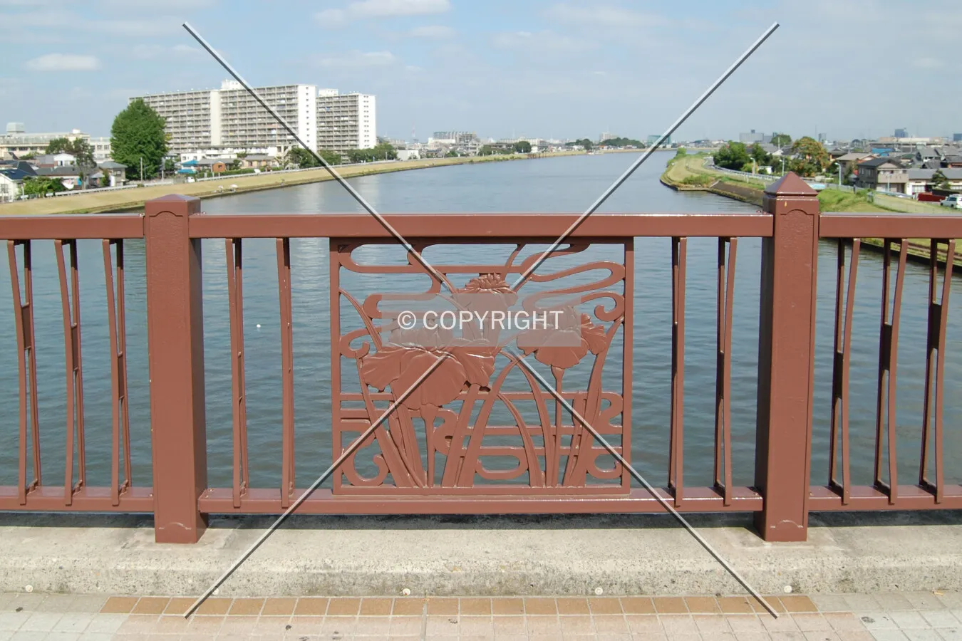 Railing at the west end