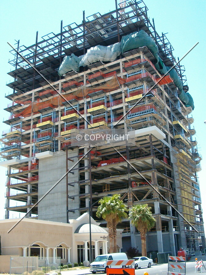 Looking up from South Casino Center Boulevard