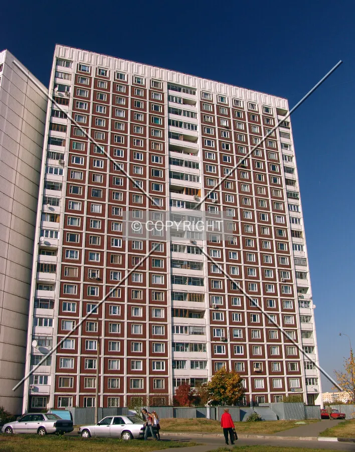 Looking up from across Litovsky Boulevard