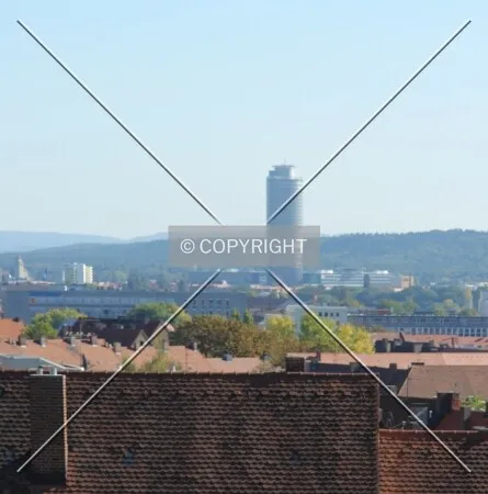 The skyline of Nürnberg including Business Tower