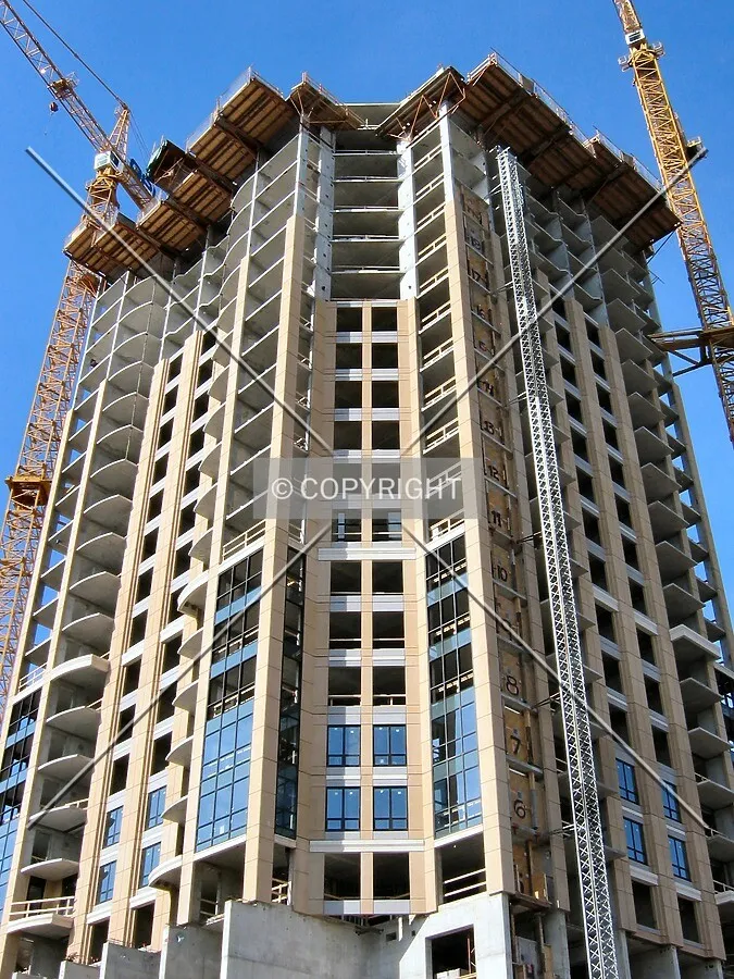 Looking up the northeast corner
