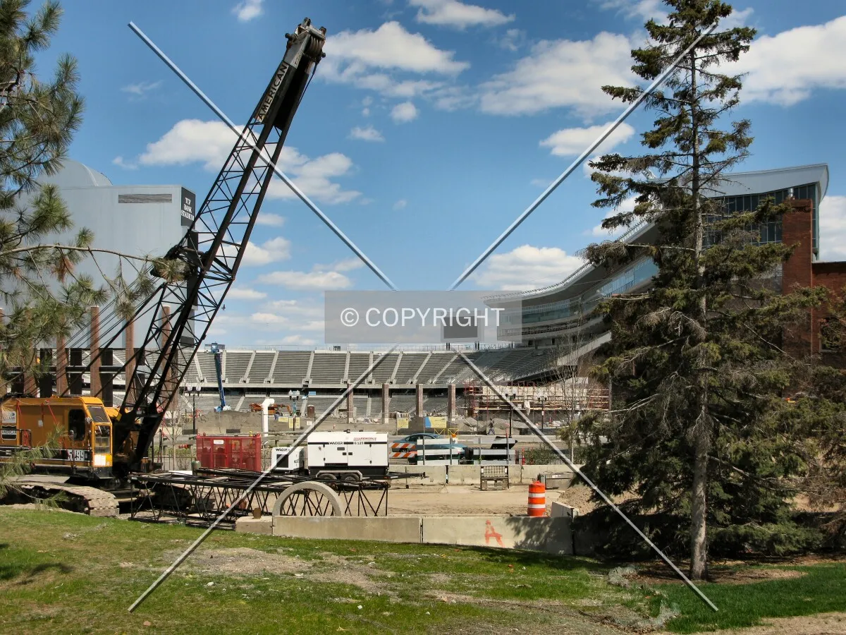 View to the east from the Oak Street/Williams Arena walkway