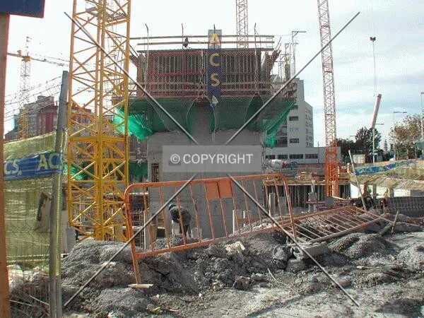 Back view of one of the concrete cores