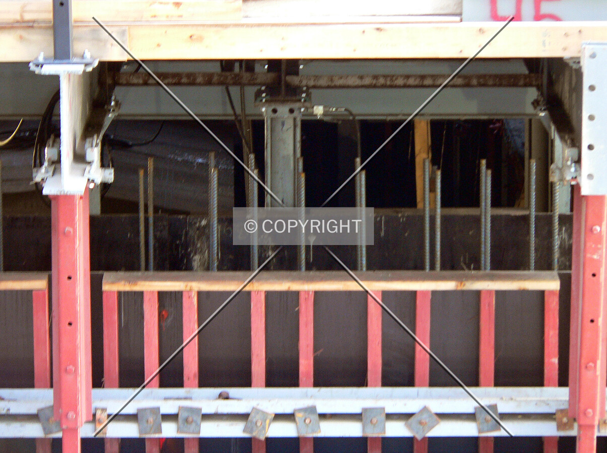 View into the core with formwork and rebar visible
