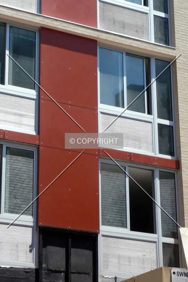 Panel installation on the south facade