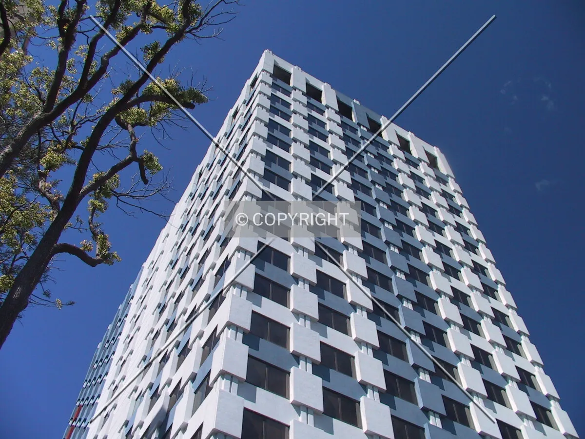 Looking up the northwest corner