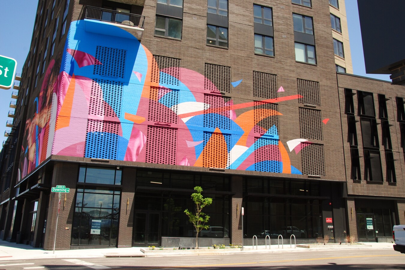 Looking at a mural to the northeast