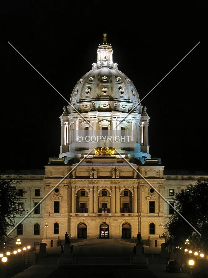 Night view from the capitol lawn