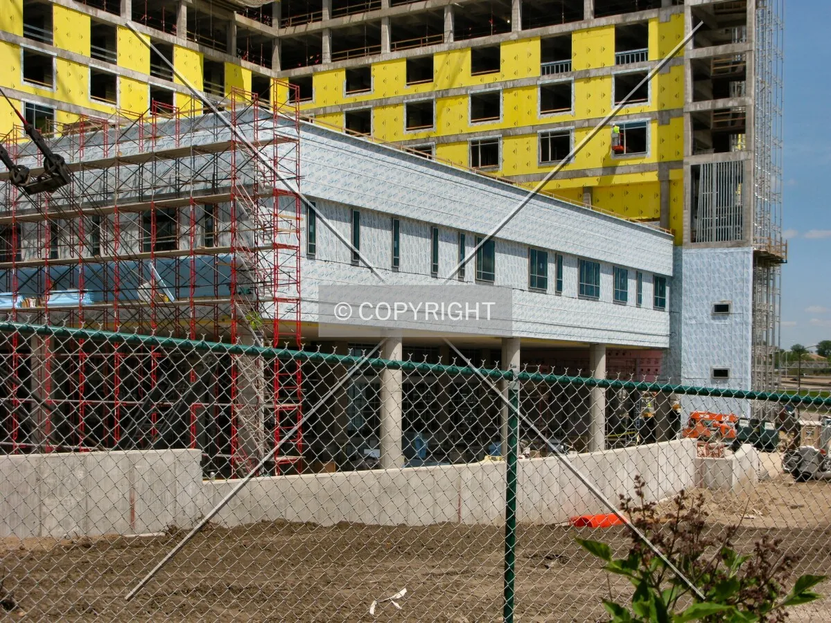 Base along East 12th Street