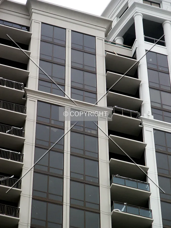 Balcony railings still missing on the upper floors