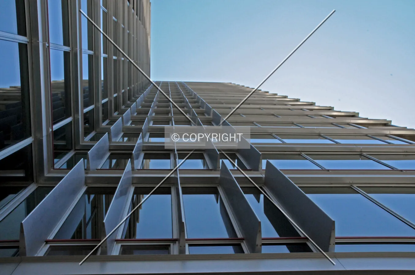 Facade texture on the Oak Tower, looking up from the motor court