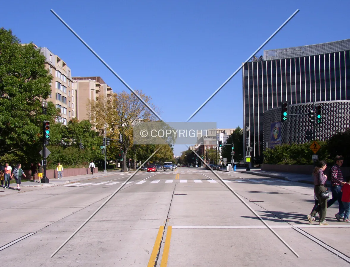 Looking north from E Street