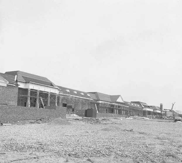 Vintage view while under construction; 1973