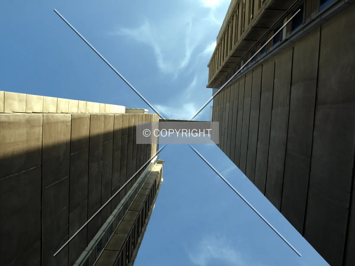 Looking up at skybridge